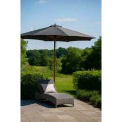 Parasol m/ Tilt - : 3 m. Vlg farve - Vandtt + Dug har UV30+ solbeskyttelse. Model: Milano