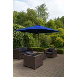 Parasoll str. 3x3 meter -  Vlj frg - Vattentt + Dug har UV30+ solskydd. Modell: Nice