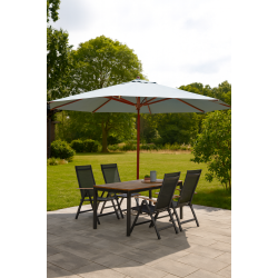 Chicago Lux Parasoll  4 meter - vlj frg - Vattentt + Dug har UV30+ solskydd. Modell: Chicago