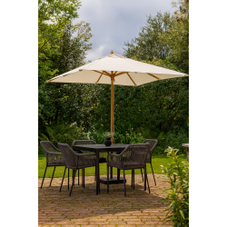 Parasoll med bambustng 3X3m - Vattentt + Dug har UV30+ solskydd. Modell: Nice