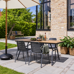 Parc Havestol i aluminium og teaktr� - v�lg farve!