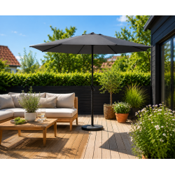 Markedsparasol - �: 3 m - m/ Tilt. V�lg farve - Vandt�t + Dug har UV30+ solbeskyttelse. Mod. Sevilla