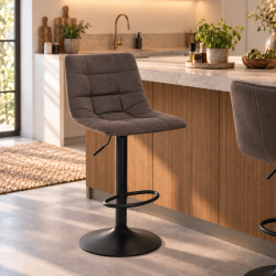 Komfortabel Middelfart barstol med h�jdejusterbart s�de og moderne design - V�lg farve p� stof og stel