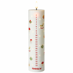 Twinkle LED-Kalenderlys i hvid med hyggelige julemotiver - Inkl. timer og Fjernbetjening