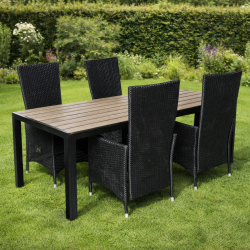 Skab hyggelige stunder i haven med Dallas luksus havem�bels�t inkl. 4 stole med indstillelig pumpe-ryg