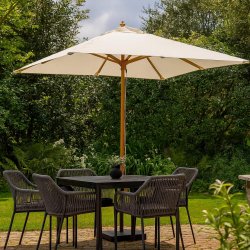 Parasoll med bambustng 3X3m - Vattentt + Dug har UV30+ solskydd. Modell: Nice