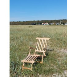 Solstol i teak - Nova. Inkl. fotpall och 4 olika rygginstllningar