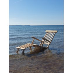 Solstol i teak - Nova. Inkl. fotpall och 4 olika rygginstllningar