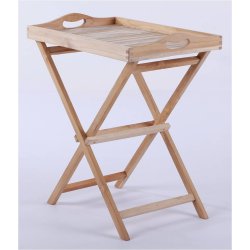 Brickbord med avtagbar bricka i teak