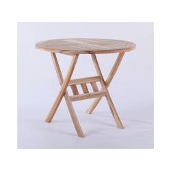 Havembelst med rundt foldebord : 110cm og 4 stabelstole - vlg stolens farve Model: Mondera