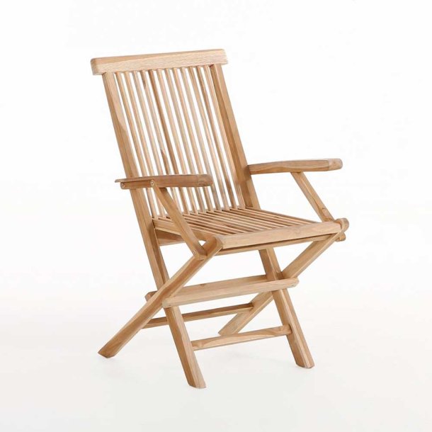 Mondena teak klapstol - med armln