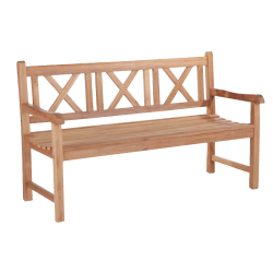 Trdgrdsbnk fr 3 personer i hgkvalitativ teakmodell: Lnstrup