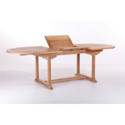 Elegant Teak Ovalt Udtrksbord  Fleksibel Stil til Dit Hjem (120-170 cm)