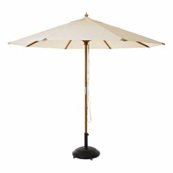 Parasol : 3 m. Stok: TEAK LOOK - Vandtt + Dug har UV50+ solbeskyttelse - Vlg farve. Model: Capri