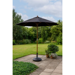 Parasol : 3 m. Stok: TEAK LOOK - Vandtt + Dug har UV50+ solbeskyttelse - Vlg farve. Model: Capri