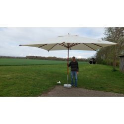 MEGA Lux Parasol - Rekt. - 3 x 4 m -  Olefn dug har UV50+ solbeskyttelse. Model: Napoli