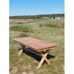 Californien havebord - gold teak str. 90x200 cm. 6-8 pers.