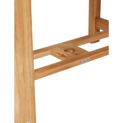 Kernestams gold teak st. Bord med udtrk 4-8 pers. Inkl. 4 stk. gold teak 5-pos. stole med hj ryg