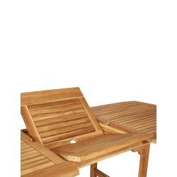 Boston gold teak udtrksbord 4-8 personer. Str. 90x150-200 cm.