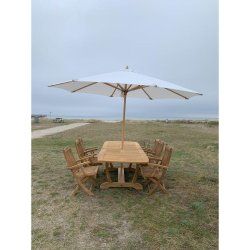 Gala Gold Teak bord med 4 stk. Boston Gold Teak Foldestole med armln. 