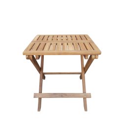 Boston cafest med foldbart teak bord og to miami stole i UV-beskyttet polyrattan