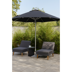 Olefin Parasoll  3,3 meter svart - Vattentt + Dug har UV50+ solskydd - Vlj frg. Modell: Royal