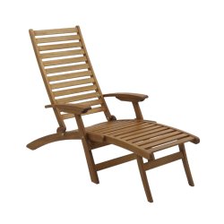 Stilfuld Tokyo d�kstol med tilh�rende skammel i holdbart akacietr� - 62�145�107 cm
