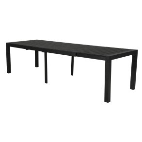 GIGA havebord MED Plads til 16 personer. - 100 % vedligeholdelsesfrit sort UV-beskyttet nonwood. MODEL: TORINO