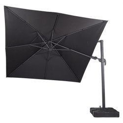 Lyxigt hngparasoll med fot, lutningsfunktion och 360 rotationssystem - Modell: Andreas - 3X3M