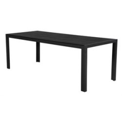 Lyon familie Havebord 6-8 pers. sort nonwood. str, 205x90 cm. 100 % vedligeholdelsesfrit