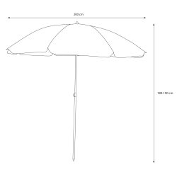 Agnes parasol I POLYESTER m. tilt - 200 x H190 cm - inklusiv overtrk! 