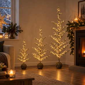 Cedertr� med LED lavenergi LED lys til indend�rs brug - V�lg st�rrelse