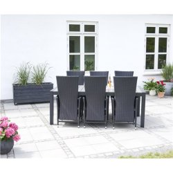 Vedligeholdelsesfrit havebord i UV-beskyttet nonwood, 205/275x100 cm - Model: Johan