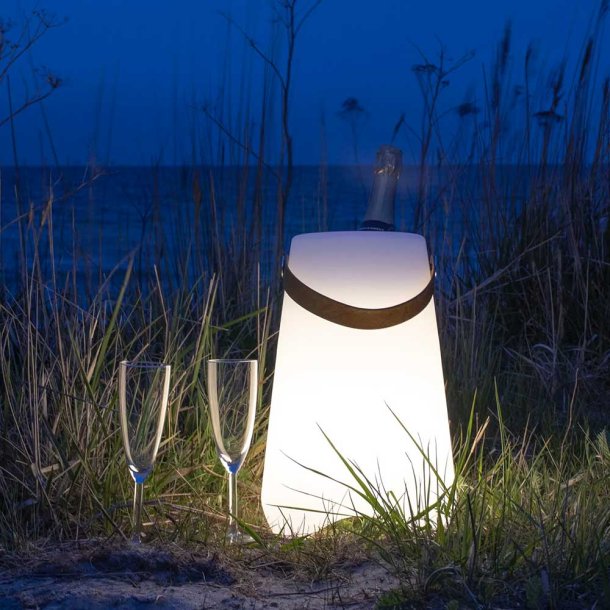 UV-beskyddad LED lampa och vinkylare i PP-plast med rem fr utomhusbruk - Modell: Addison