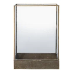 Glaslanterne med antik messing design til indendrs og udendrs brug