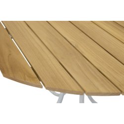 Perfekt terrassest til 4 personer i goldteak og stl. Model: Holmsund