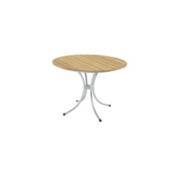 Perfekt terrassest til 4 personer i goldteak og stl. Model: Holmsund