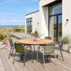 Parc Havestol i aluminium og teaktr� - v�lg farve!