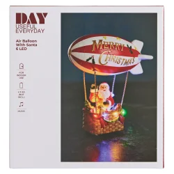 Luftballon med Julemand - Magisk Juledekoration med Lys og Musik