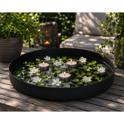 Rundt dekorativt spejlbassin - �57 x H6 cm  - kan ogs� bruges p� havebordet