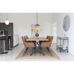 Behagelig spisebordsstol i kunstlder/mikrofiber - model: Harbo - vlg farve