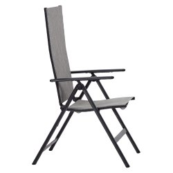 100% vedligeholdelsesfri havestol med 7-Positioner i ryg, Dobbelt alu rrstel og tykt teksline gr