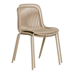 Stilren og stabelbar havestol i UV-resistent PP med robuste st�lben - Model: Branson - F�s i flere farver