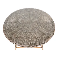 Vedligeholdelsefrit havebord i kubu rattan med glasplade - 120xH77 cm