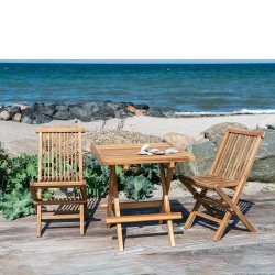 Ribbet brne spisebordstol  i teaktr - Model: Arvid