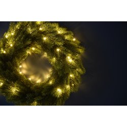 Smuk og autentisk LED grankrans med timer - Inde/Ude