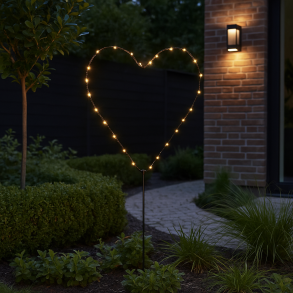 Elegant lyshjerte - Kan bruges til hjemmet, haven eller dekoration til fester - Inde/ude