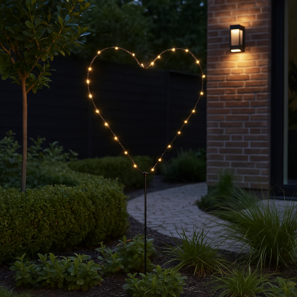 Elegant lyshjerte - Kan bruges til hjemmet, haven eller dekoration til fester - Inde/ude
