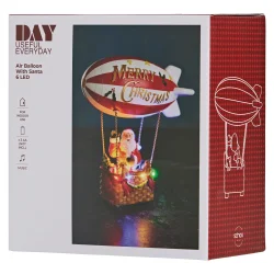 Luftballon med Julemand - Magisk Juledekoration med Lys og Musik