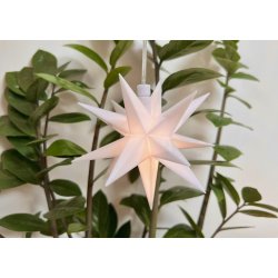 Stjerne M/1LED 12CM M/TIMER - IP20 Batteribox. KUN TIL INDENDRS. PYNT TIL VINDUET!!